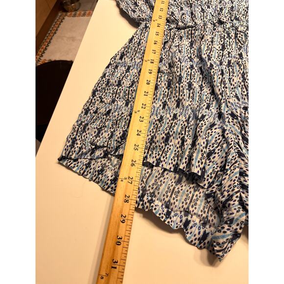 Seafolly Women's Blue Geometric Boho Tassels V-Neck Playsuit Romper Size Small - Picture 9 of 10